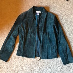 Women’s size ps green leather jacket
